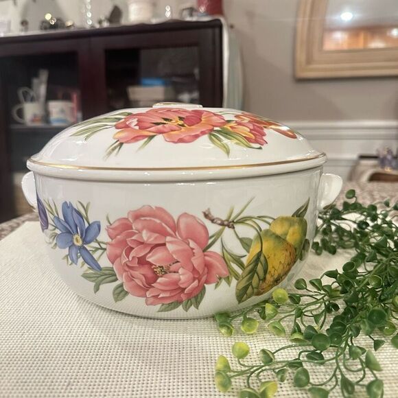 Royal‎ Worcester Pershore Porcelain Round Covered Casserole Serving Bowl Vintage - Picture 1 of 10